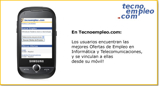 Tecnoempleo.com adaptado a dispositivos móviles.