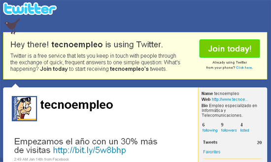 Twitter Tecnoempleo Relaciones y redes sociales virtuales