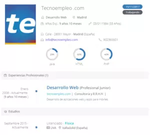Nuevo currículum de candidatos