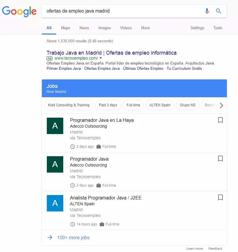 tecnoempleo.com en Google for Jobs